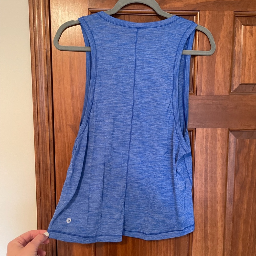 Blue lulu lemon high necked tank top